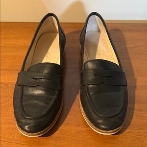Women's Black Leather Loafers
